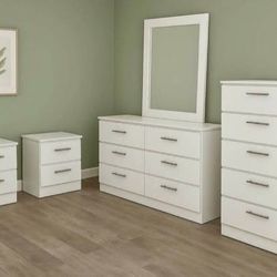 Dresser With Mirror, Chest And Two Nightstands 🌌 Comoda Con Espejo, Gavetero Y Dos Mesitas De Noche 🌌