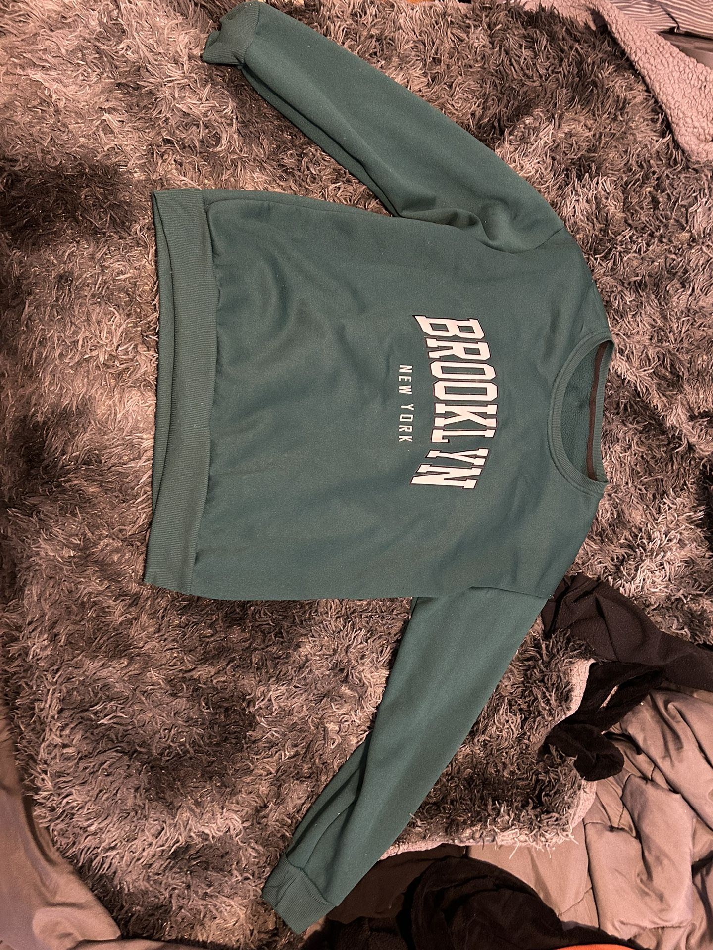Green and white Brooklyn Sweatshirt Medium