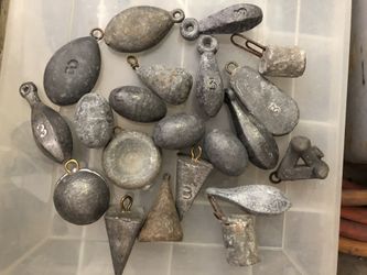41 assorted 3 ounce fishing sinkers