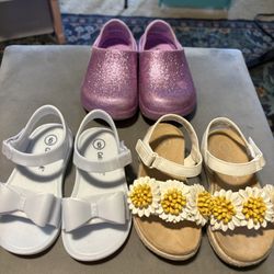 Lot Of 3 Toddler Girls Sandals /Shoes Size 6 