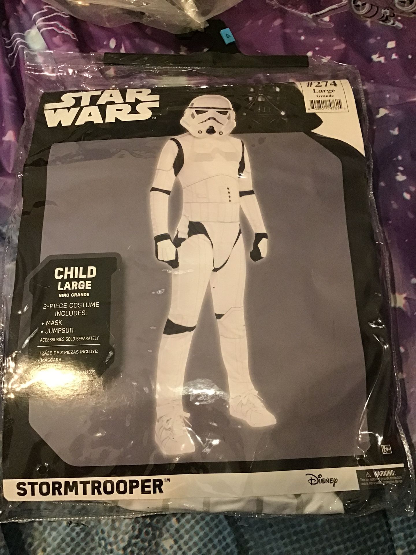 Star Wars Stormtrooper Boys Costume Size Large -NEW