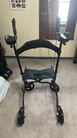 In Excellent New Condition-Vive Upright Tall Rollator - Walker with Foldable Transport Seat