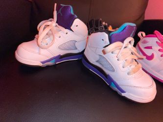 Toddler Jordan 5 retro grape shoes