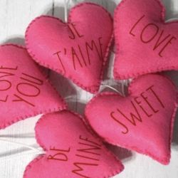 Valentines Day Felt Hearts Ornaments/ Home Decor
