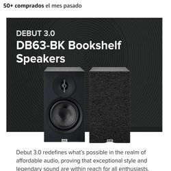 ELAC Debut 3.0 DB63-BK - Altavoces para estantería, ceniza negra (par), tweeter de cúpula de aluminio de 1 pulgada y woofer de fibra de aramida de 6.5