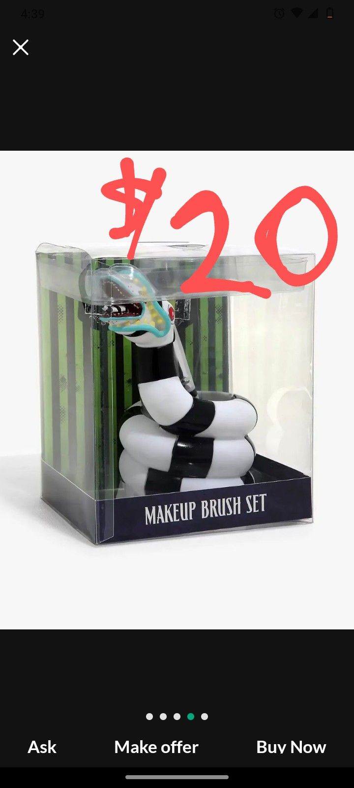 Beetlejuice Makeup Brush Holder New