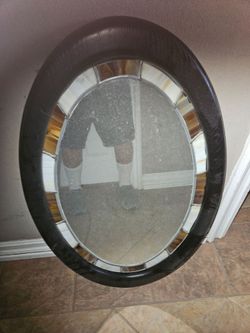 20x36 oval glass leaded mirror