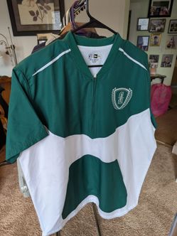 Seattle Mariners Large New ERA 1/2 Zip Short Green & White Sleeve Golf Jacket, size XL