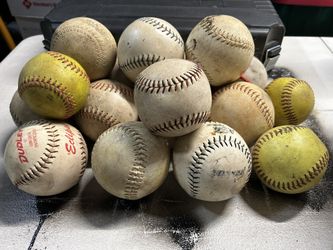 21 Softballs W/Bucket-Used
