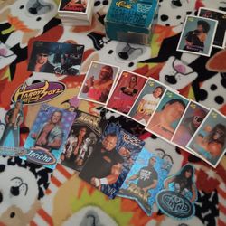 Old School WWF Wrestling Cards And Stickers And WWE Wreckless  Intent Cd Ans Some Monday Night Raw Cards