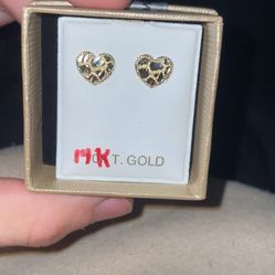 14k hear nugget earrings 