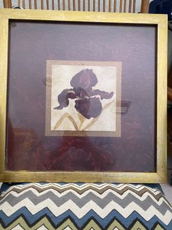 Lovely Plum Orchid  Picture In A Wooden Frame 17”