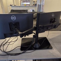 🔥 Dual 24” Dell Monitors + Stand Mount Included! 🖥️🖥️💼 — $280 OBO