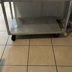 Two Level Stainless Steel Food Cart.