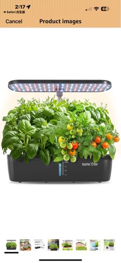 Hydroponics Growing System, 12 Pods, 12.4 in Adjustable Height Indoor herb Garden with 20W LED Grow Light, Visible Water Tank with Pump, Indoor Garden