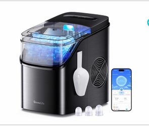 Brand New GoveeLife Smart Ice Maker Countertop, Portable Ice Machine with Voice Control, 9 Ice Cubes in 6 Minutes 3 Sizes, 26lbs/24Hrs, Self Cleaning 