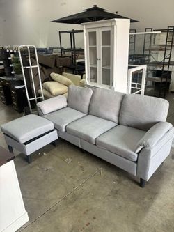 79" Convertible Sectional Sofa, Small L Shaped 3-Seat Couch with Reversible Chaise,