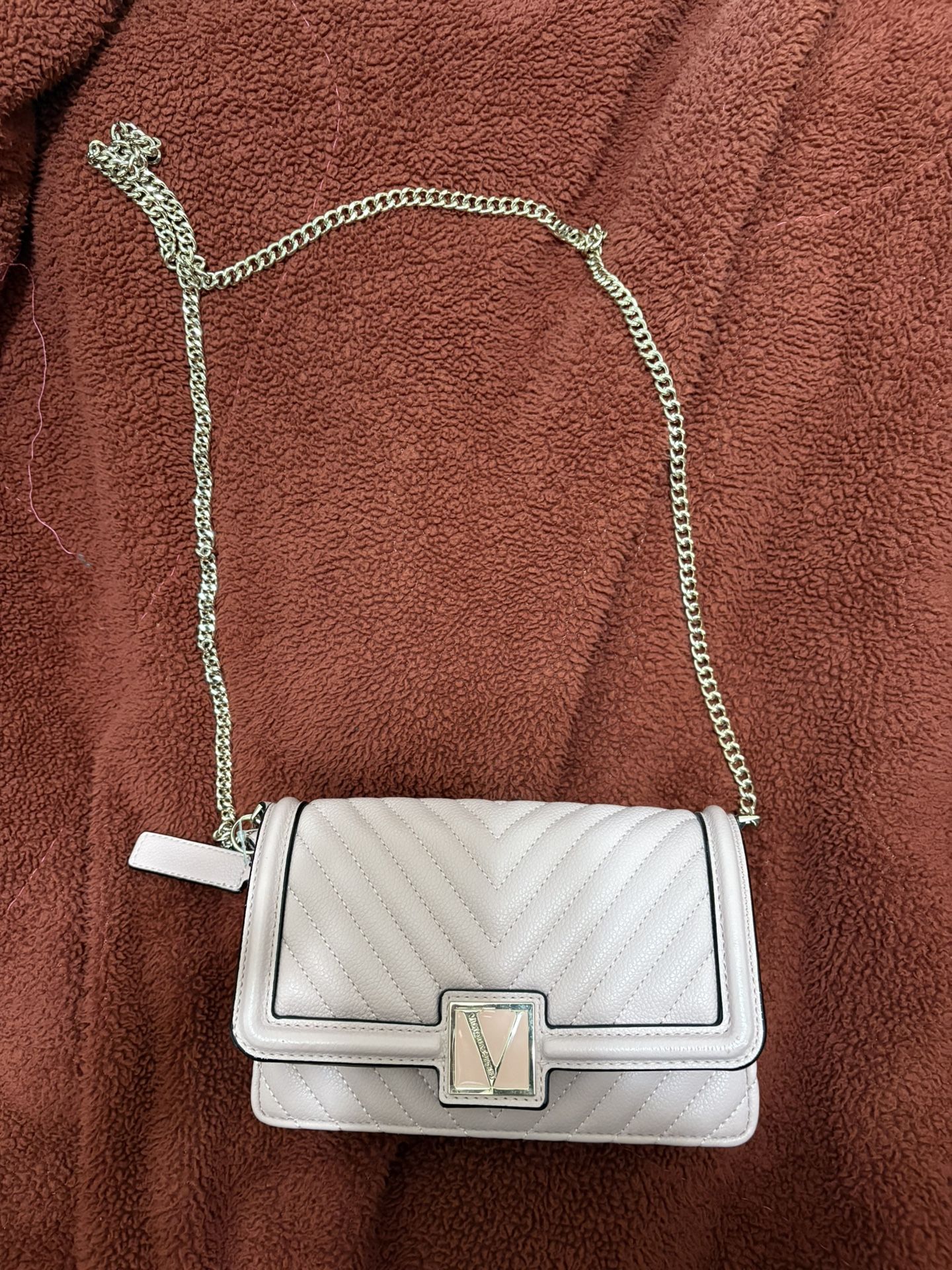 Pink Victoria Secret V-Quilt Crossbody Bag