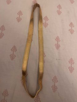 Gold-Tone railroad Style Link Chain Necklace