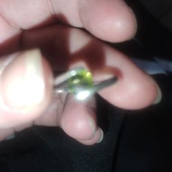 Custom Made Moldavite Ring W/Silver Band