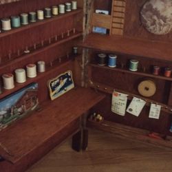 Antique PORTABLE Seamstress Cabinet 