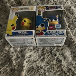Sonic and pikachu funko pop 