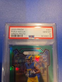 2023 Prizm Puka Nacua Green Prizm Rookie RC PSA 10