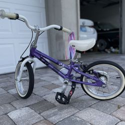 14 inches Girl Bike Purple With Training Wheels 