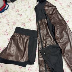 Fabletics  jacket, and shorts
