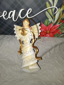 Ivory & Gold Musical Angel Ornament