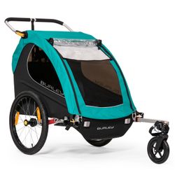 Burley Encore X Turquoise Jogging Stroller Bike Trailer Full Suspension