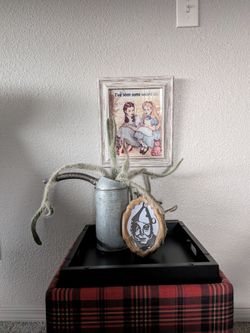 Alice & Dorothy themed decorations w/ Tin man plant