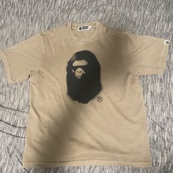 Bape Beige Spray Ape Head T-Shirt