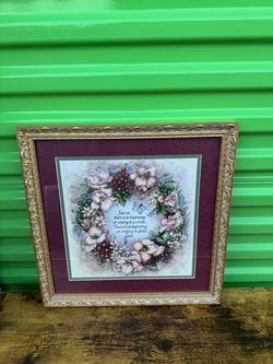Framed Floral Wreath God's Love Quote Print