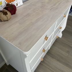 Raw Wood White Dresser 