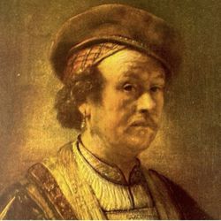 SELF-PORTRAIT, 1650 REMBRANDT Original Vintage Fine Art 1950’s Print USA Printed Antique Dutch Golden Age Painter Collectible Ephemera