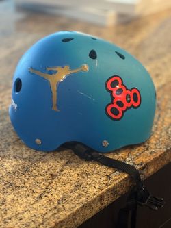 Blue Kids Bike / Skate Helmet with Stickers