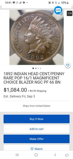1892 INDIAN HEAD PENNY VERY GOOD CONDITION