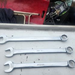 Snap On Chrome 1 1/8" 1" And 15/16 Wrenches