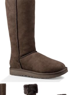 UGG Australia Classic Tall S/N 5815 chocolate brown suede boot women's size 5.