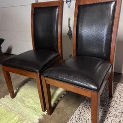 Pair Of Woden Dining Chairs 