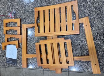 Wooden shower bench
