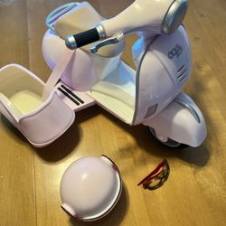 Our Generation (American Girl) Scooter + Box Of Clothes