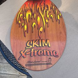 30” L 17” W Brown Skim Extreme Skim/boogie Board  With Flames