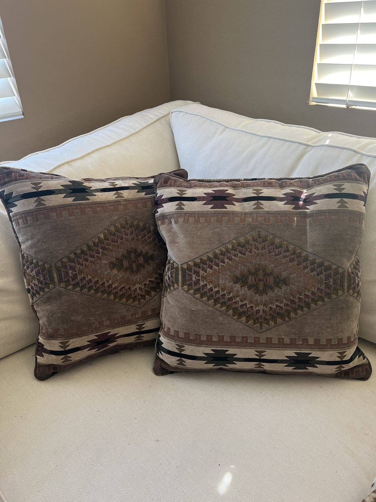 Couch Accent Pillows X2 19x19in