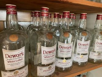 30 pcs Empty DEWAR'S BLENDED SCOTCH Whisky Bottle White Label 1.75L
