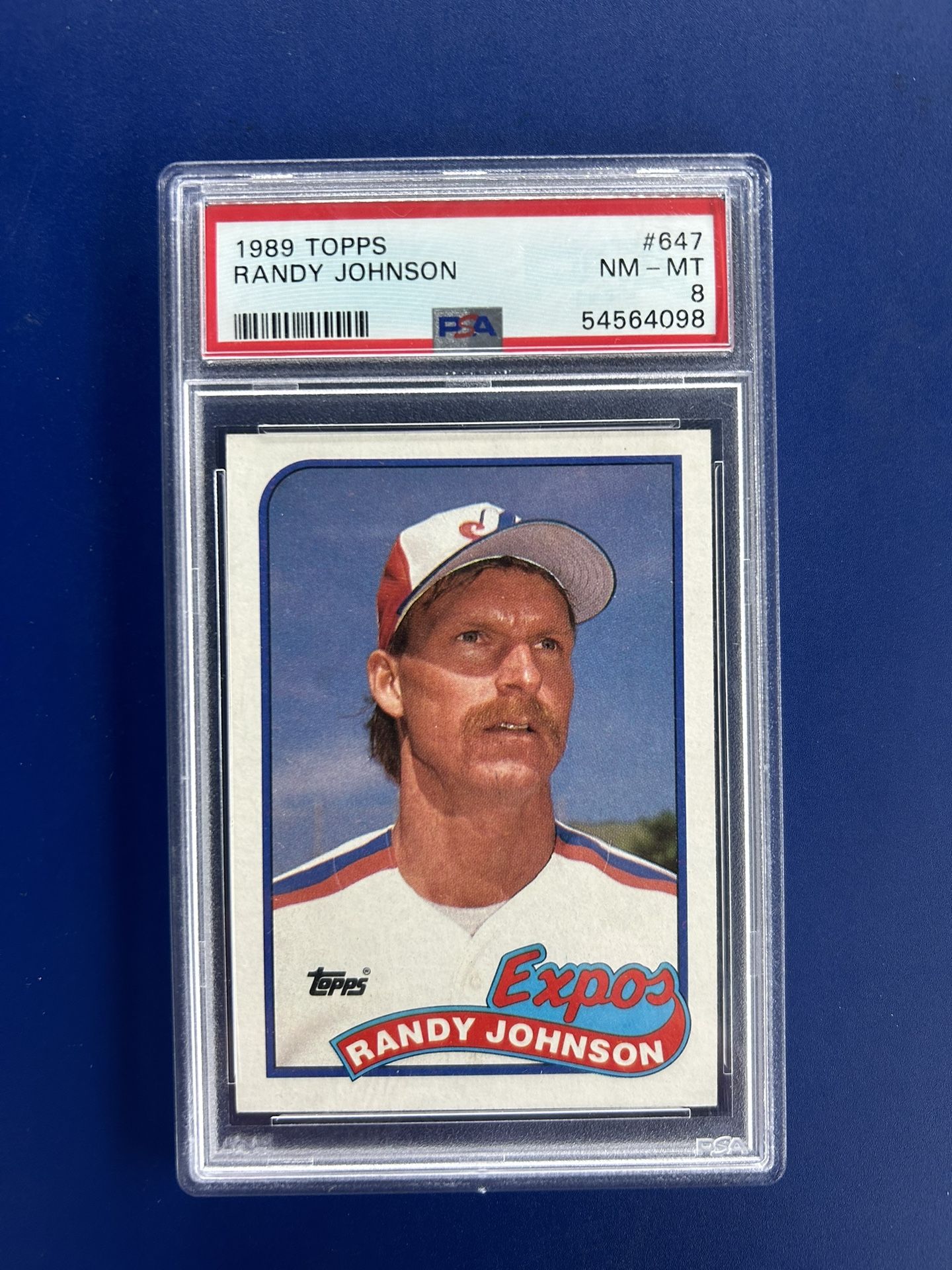1989 Topps Randy Johnson Rookie Baseball Card Graded PSA 8