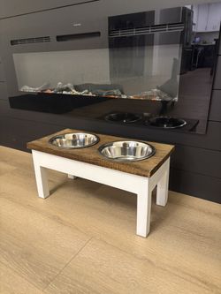 Raised Wood Dog Bowls