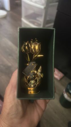 Matashi 24K Gold Plated Crystal Flower