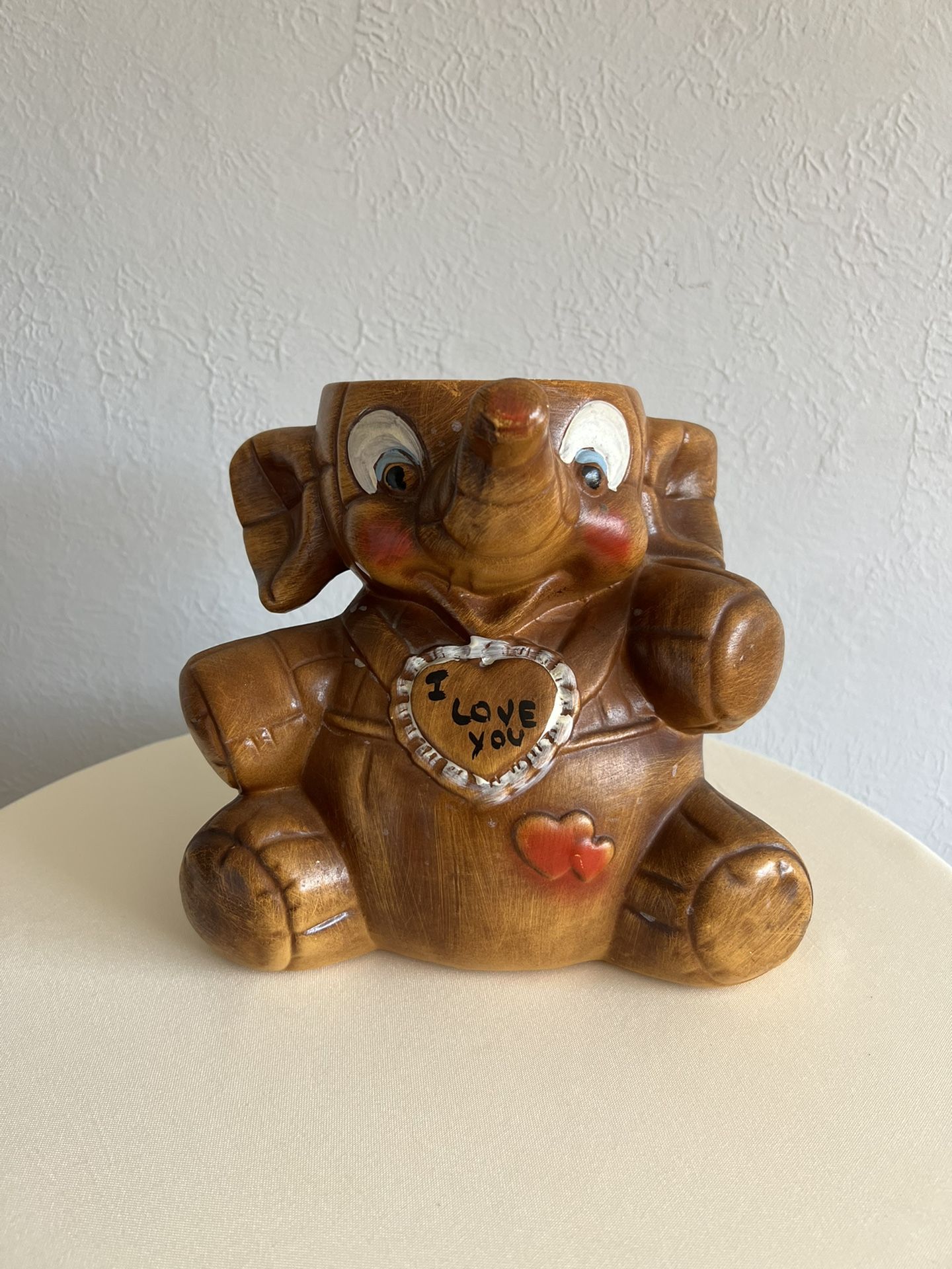 Vintage Baby Elephant “I Love You” Cookie Jar